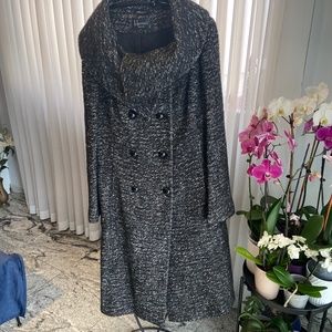 Italian wool coat with big collar